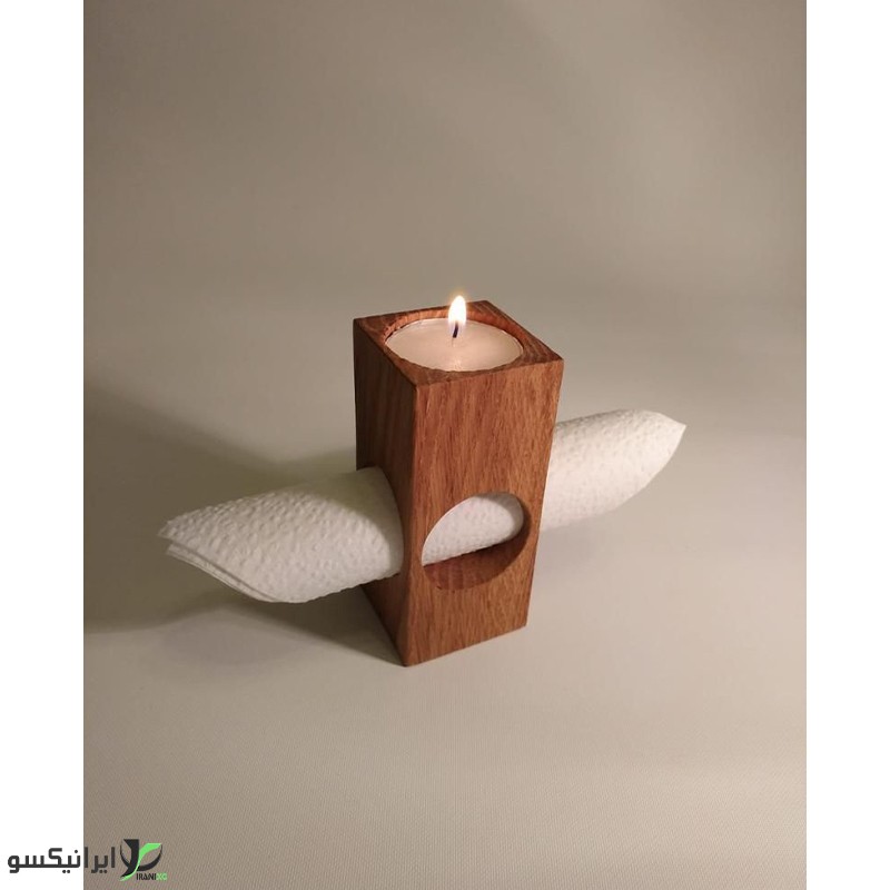 جا شمعی چوبی همراه با هولدر دستمال